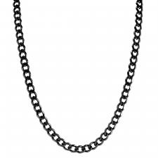 Men's Stainless Steel Curb  Black PVD Necklace